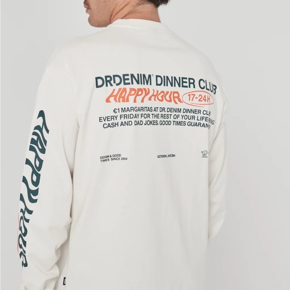 Dr. Denim Cream Graphic Long Sleeve Shirt
